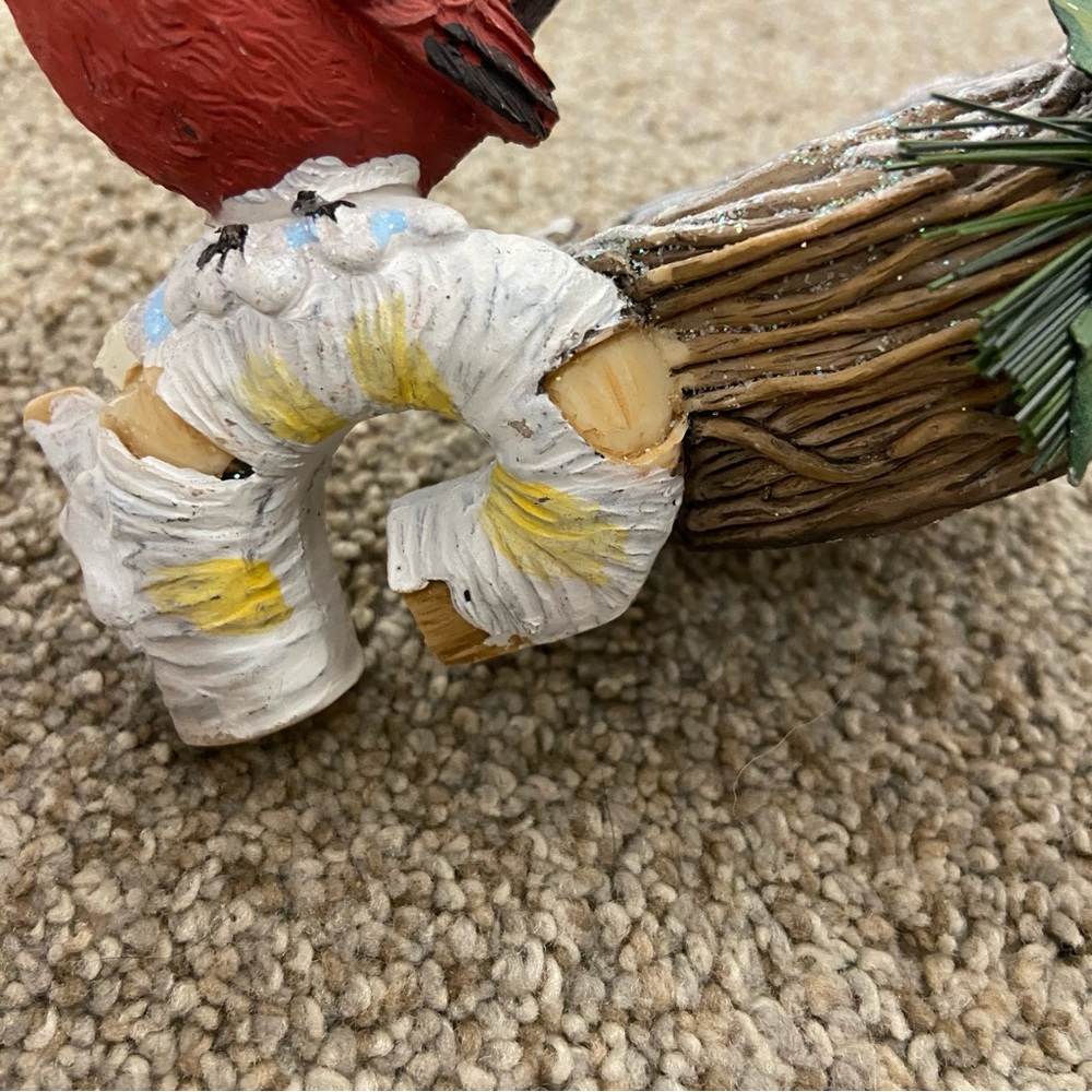 Vintage‎ Red Cardinal Bird Figurine with Nest, Tea Light Holder - Picture 6 of 7